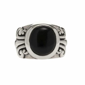 Bague Homme Argent Onyx œil Noir Orus Bijoux