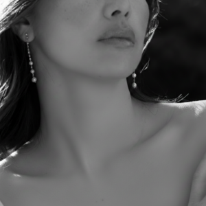 Boucles d oreilles argent dorée cascade de perle naturelle blanche 4