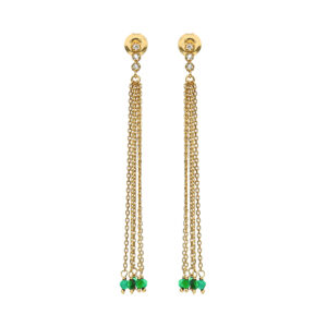 BOD091ONYXVERT Boucles d oreilles argent dorée perle naturelle onyx vert 3