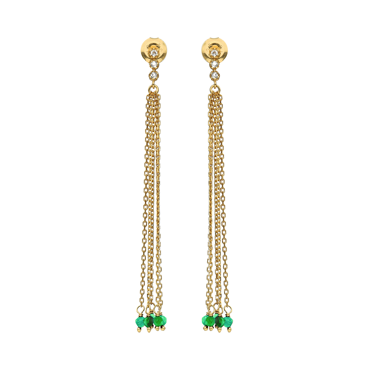 BOD091ONYXVERT Boucles d oreilles argent dorée perle naturelle onyx vert 1