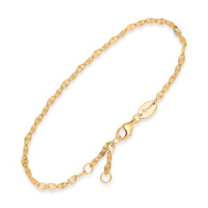 Bracelet Maille Torsadé en Argent Doré Finition Diamantée Scintillante 3