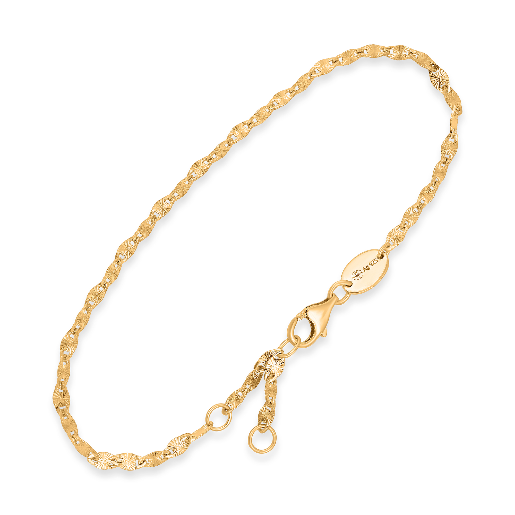 Bracelet Maille Torsadé en Argent Doré Finition Diamantée Scintillante 1