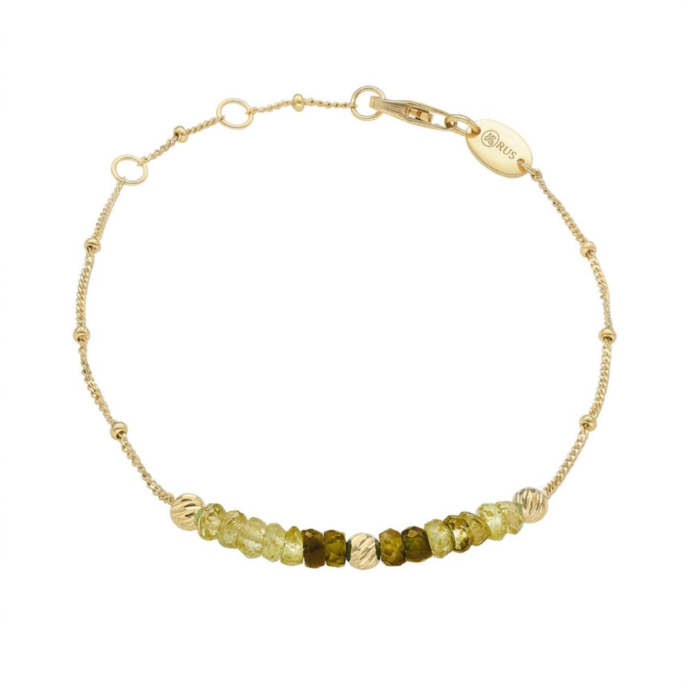 Bracelet argent doré pierres précieuses saphir véritable jaune
