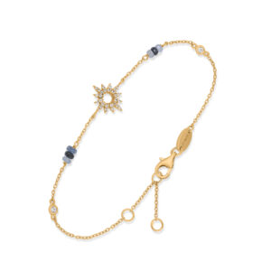 Bracelet Chaîne Soleil Saphir et Topaze Argent Doré 3