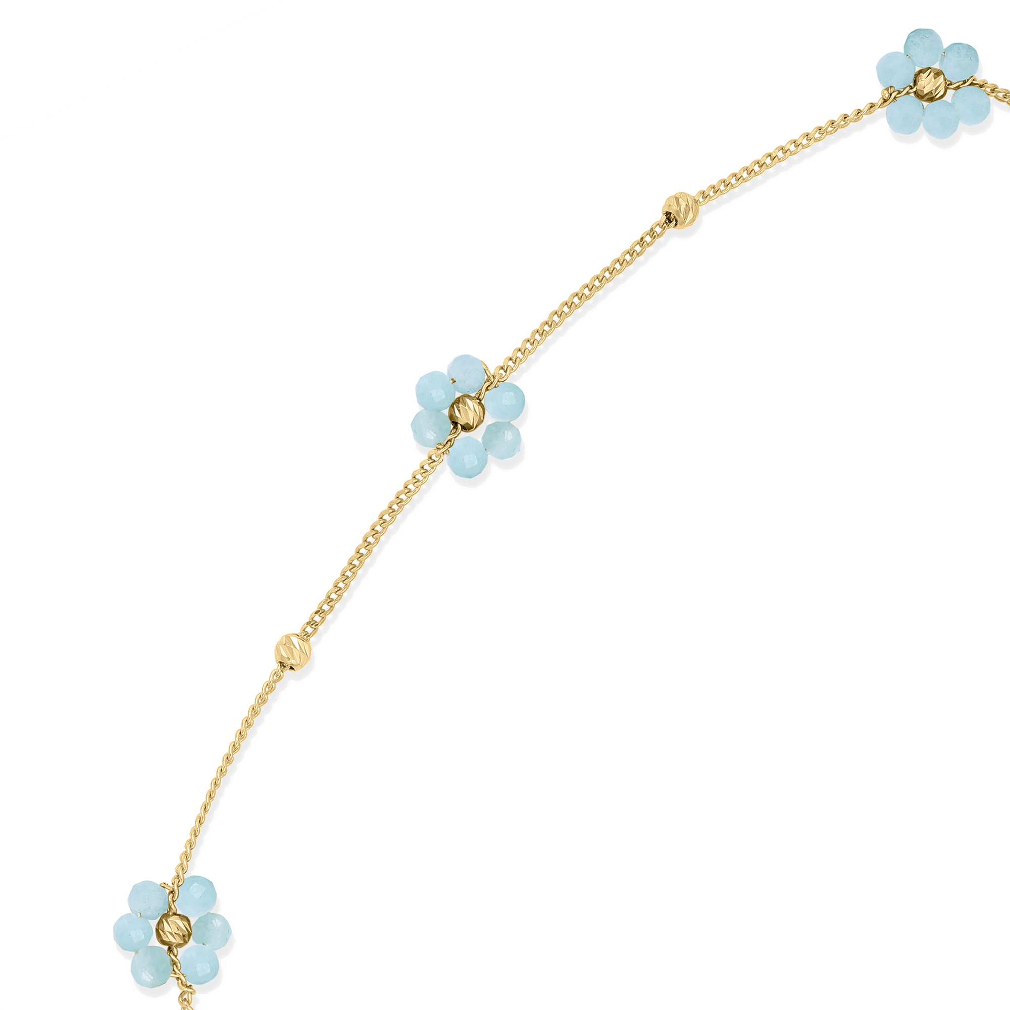 Bracelet "Bouquet Précieux" en Argent Doré et Fleurs d'Amazonite Naturelle 2