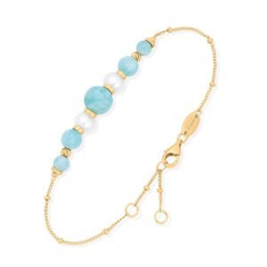 BRD203 AMAZONITE Bracelet Chaîne "Éclat Nocturne" en Argent Doré, Perles naturelles et Pierres Amazonite Facettées 4