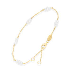 Bracelet Chaîne en Argent Doré et Perles de Culture Naturelles 4