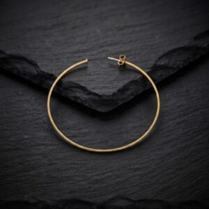 Boucles d'oreilles créoles argent doré grand modèle diamanté Alba diamètre 45mm 4