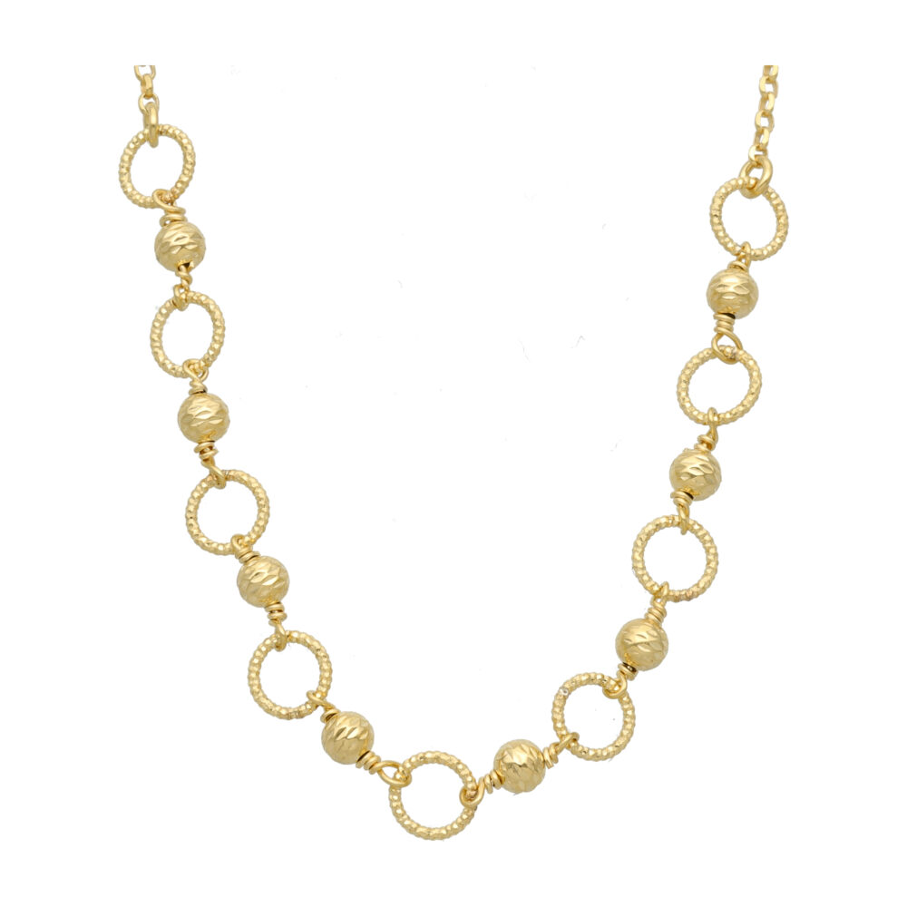 Alternative view of Collier argent doré diamanté perlé