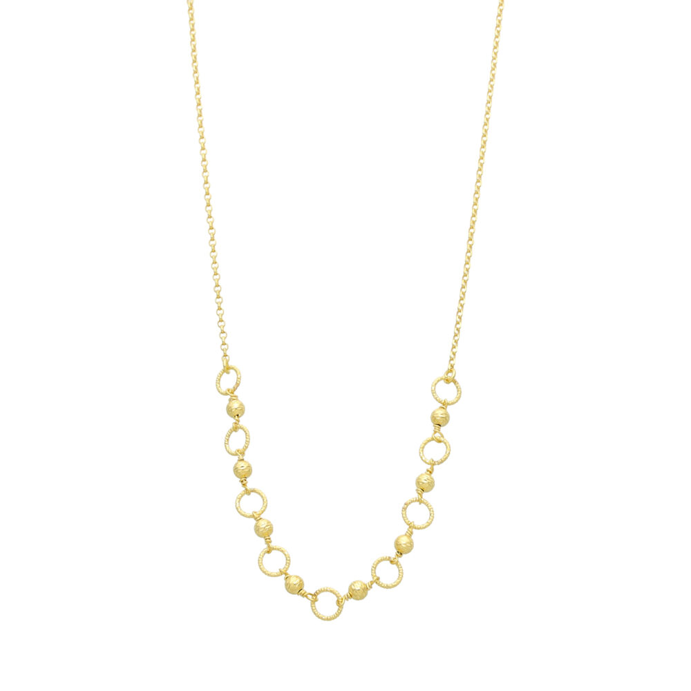 Collier argent doré diamanté perlé