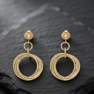 CA127 Boucles d'oreilles argent doré diana 4