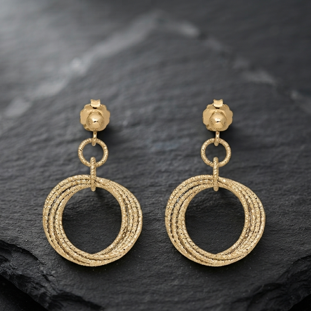 Alternative view of Boucles d'oreilles argent doré diana