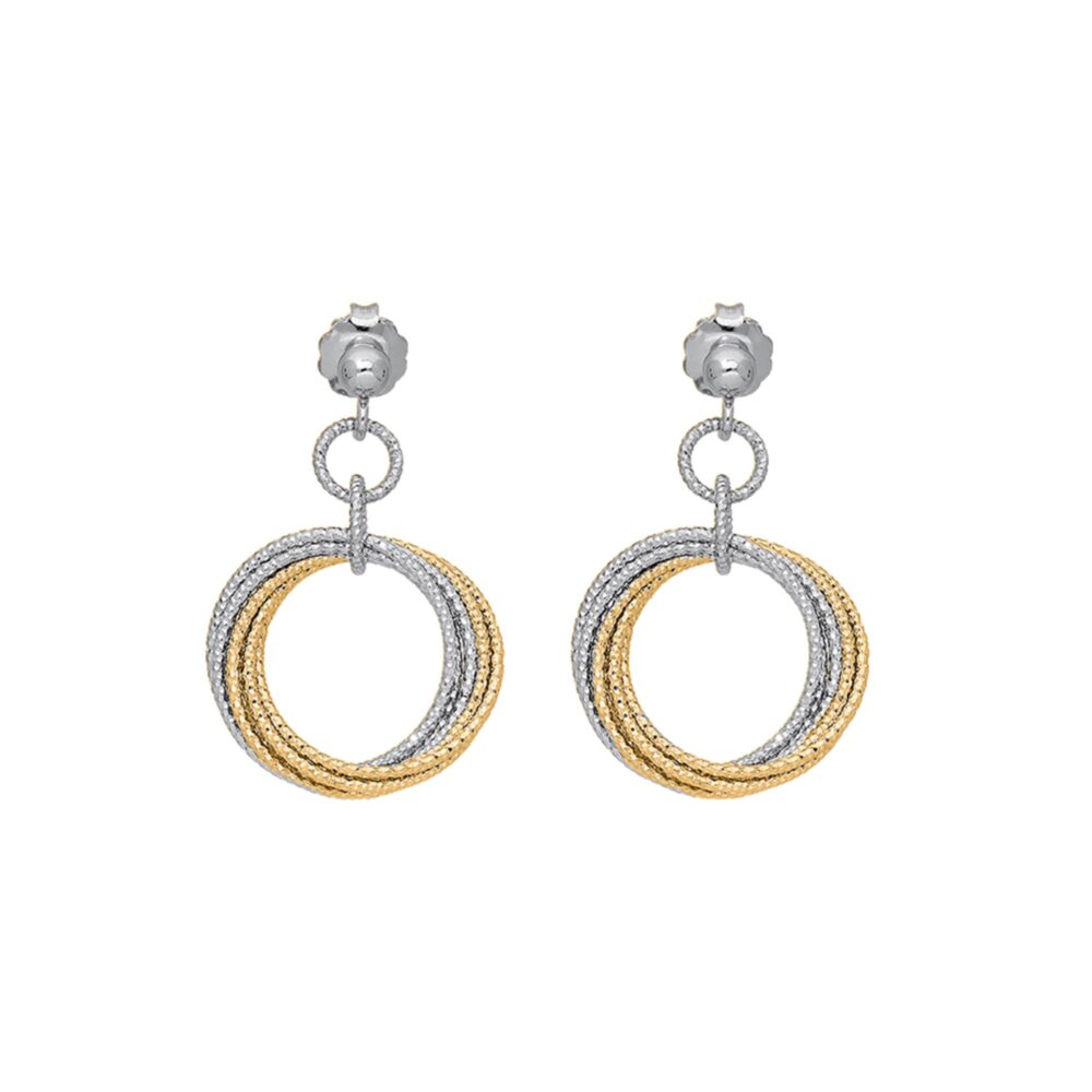 Boucles d'oreilles argent rhodié doré diana