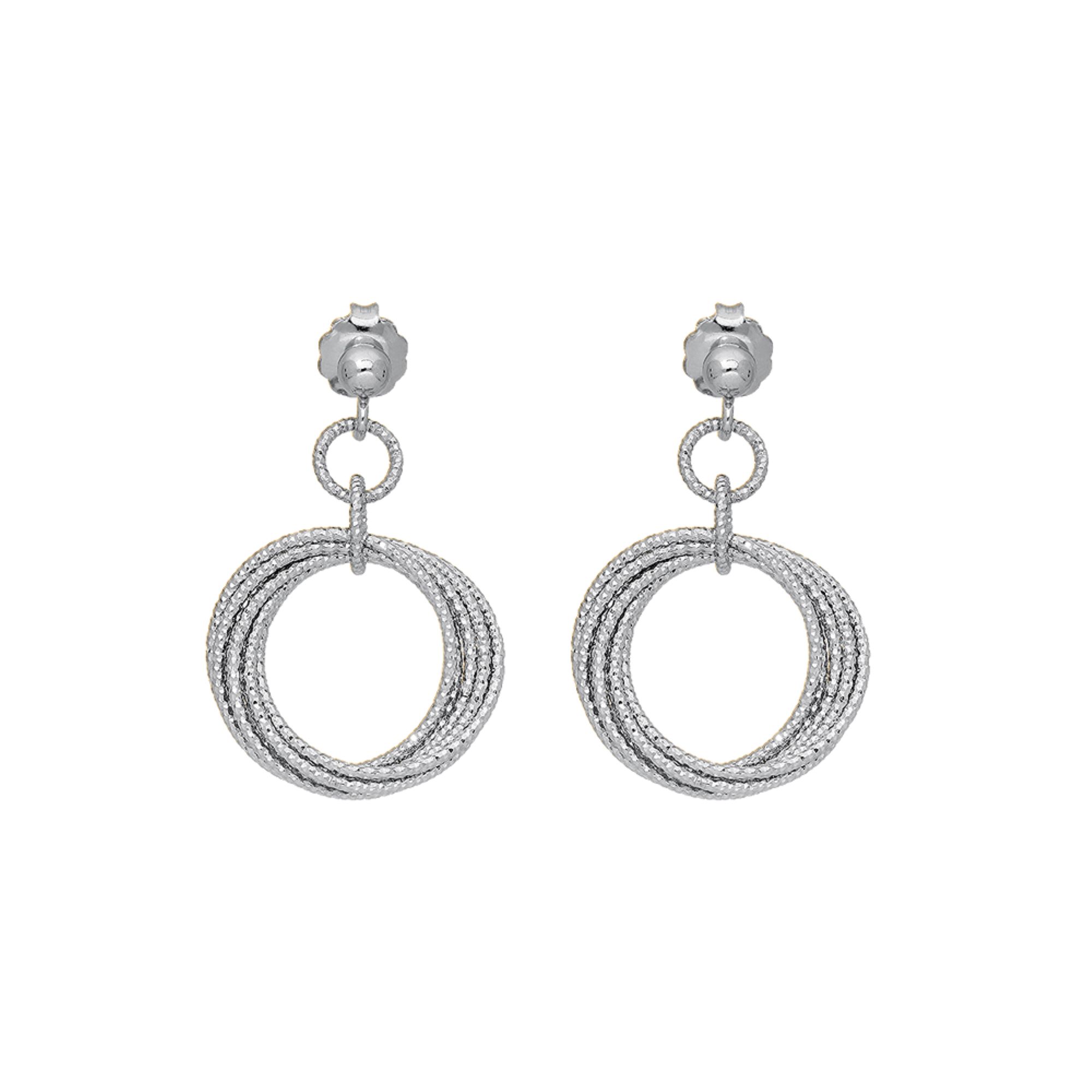 Boucles d'oreilles argent rhodié diana 1