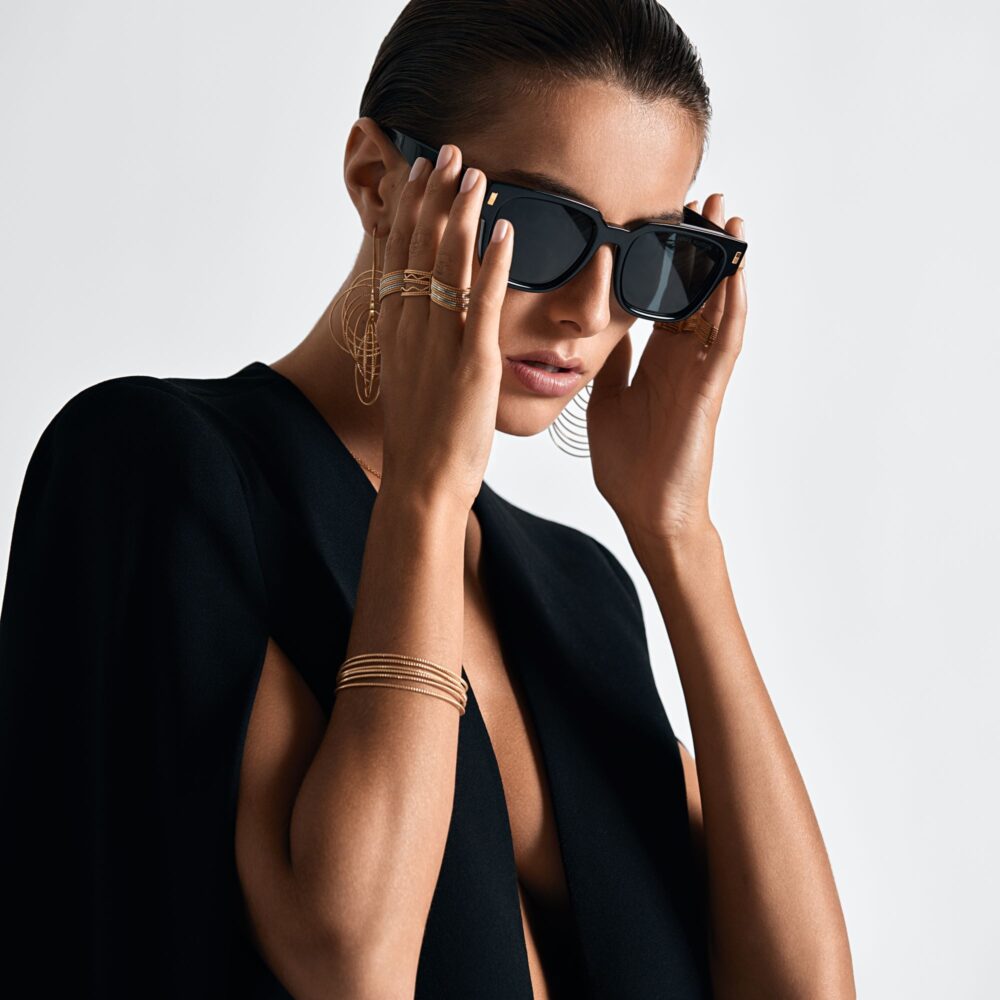 Alternative view of Bague argent anneaux ondulés