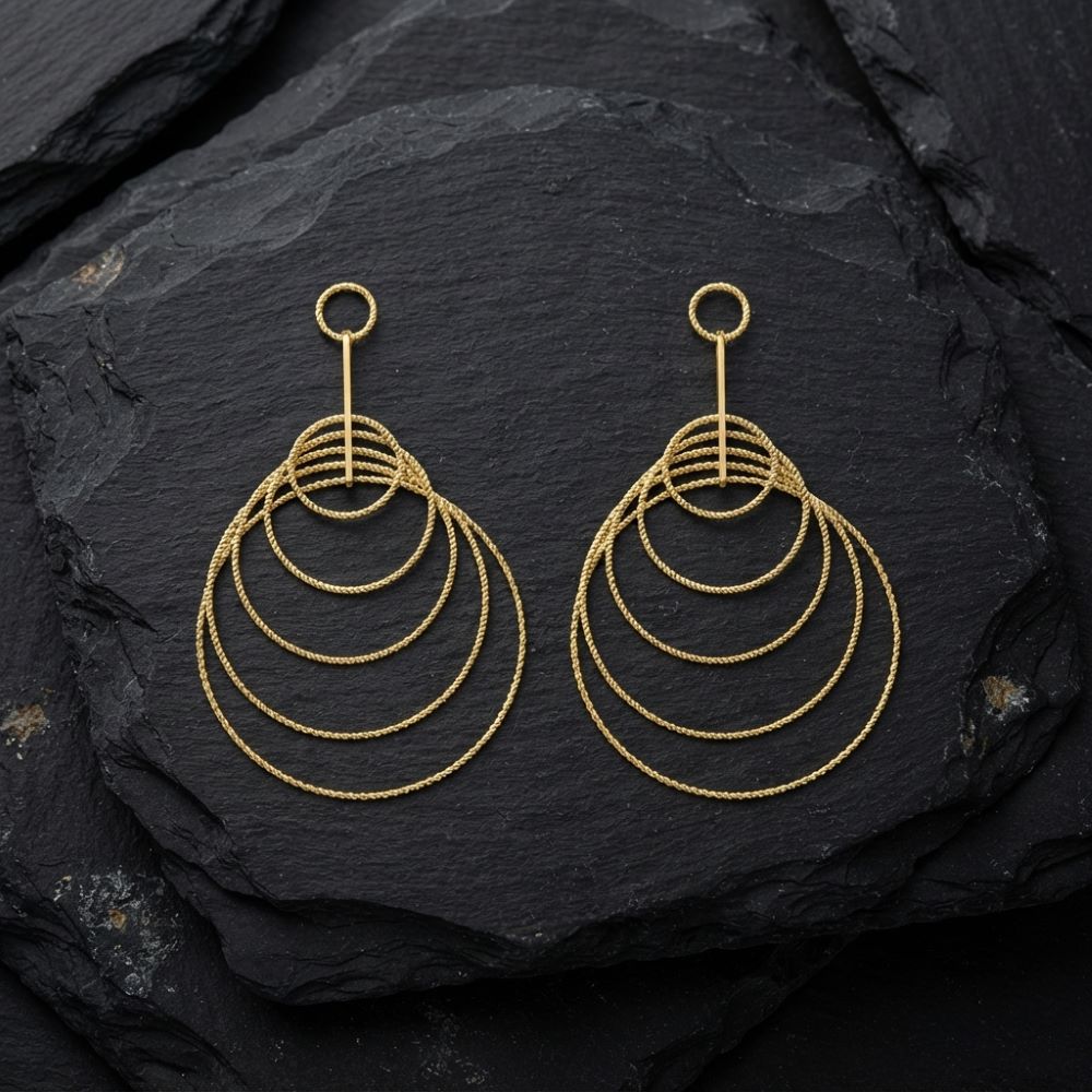 Alternative view of Boucles d'oreilles argent doré diamanté Stella