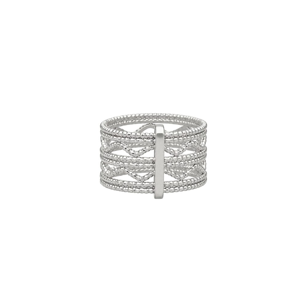 Collection Spiral 37 Bague argent anneaux ondulés