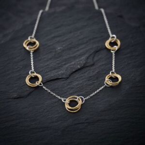Collier en argent doré rhodié diamanté classique 4