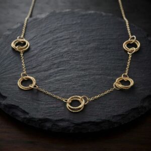 Collier en argent doré diamanté classique 4