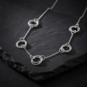 CA447RHNEW Collier en argent rhodié diamanté classique 4