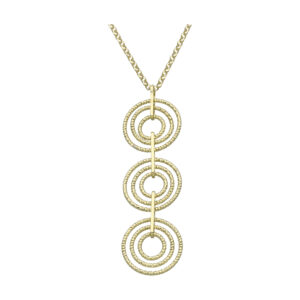 CA451GOLD Collier Pendentif Anneaux superposés Doré 3