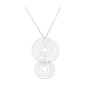 CA453 Collier argent rhodié diamanté cercles énigmatiques