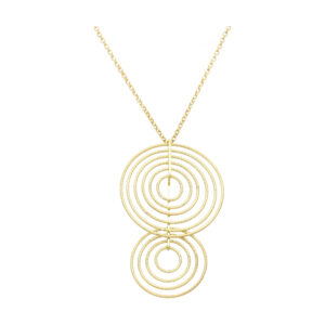 CA453GOLD Collier argent doré diamanté cercles énigmatiques