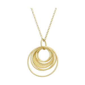 CA459GOLD Collier argent doré diamanté multi cercles
