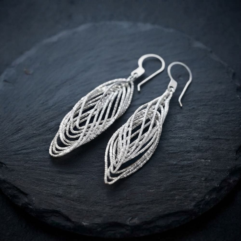 Alternative view of Boucles d'oreilles argent diamanté rhodié allégro