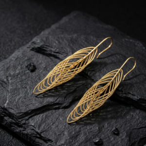 CA666 GOLD Boucles d'oreilles argent doré spirales diamantées 5