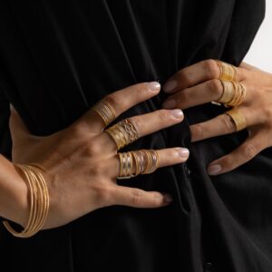 Bague semainier argent doré rhodié 6