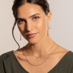 Collier argent doré étoile en zirconium blanc et pierres multi-tourmaline 4