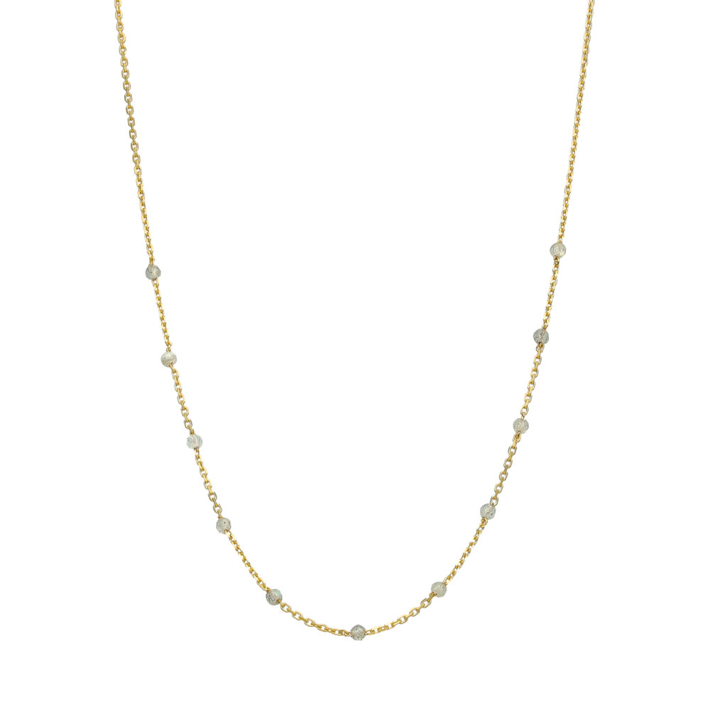 Collier en argent doré pierres naturelles labradorite