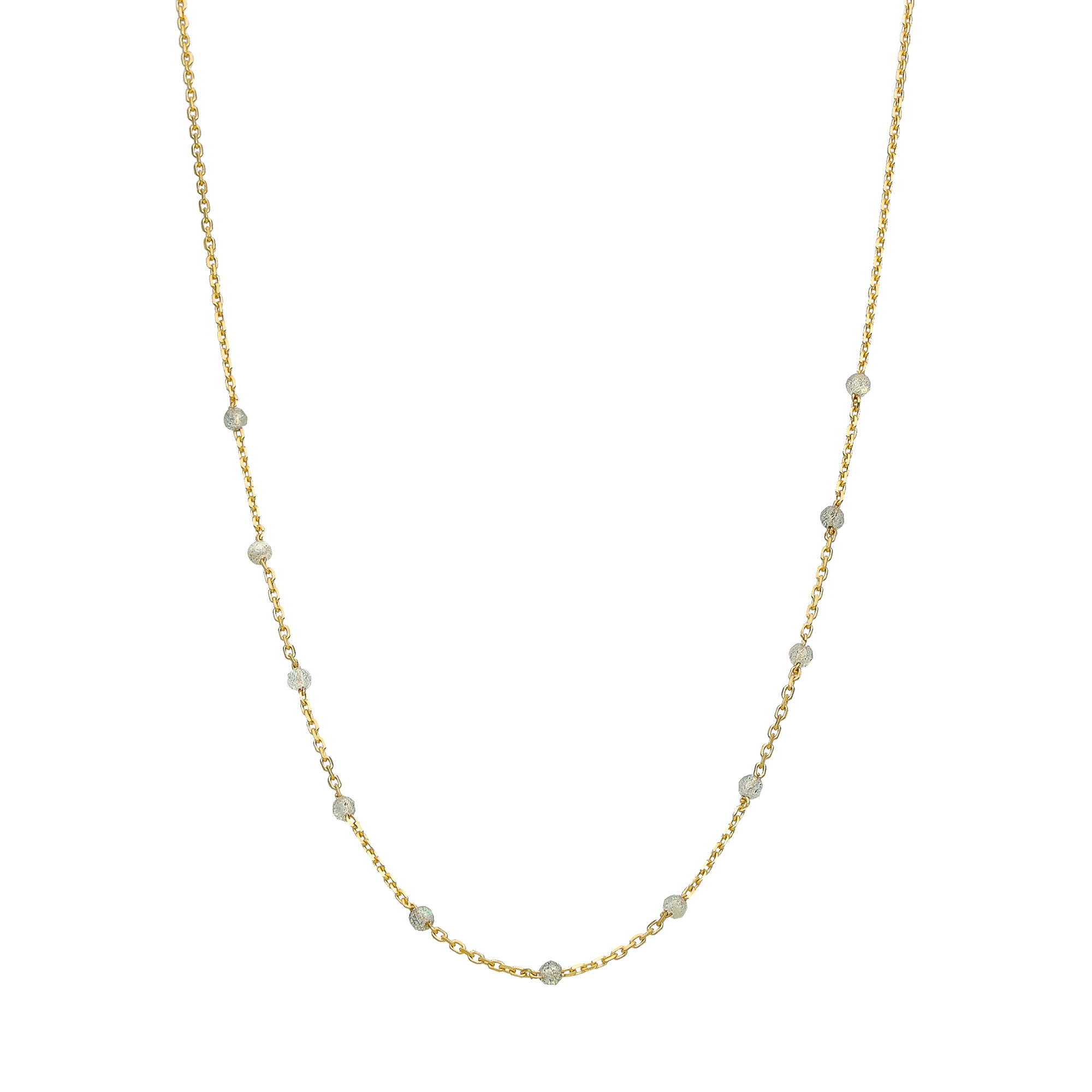 Collier en argent doré pierres naturelles labradorite 1