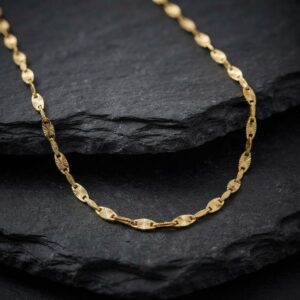 Collier Chaîne Maille Torsadée Doré Finition Diamantée Scintillante 4