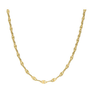 Collier Chaîne Maille Torsadée Doré Finition Diamantée Scintillante 3