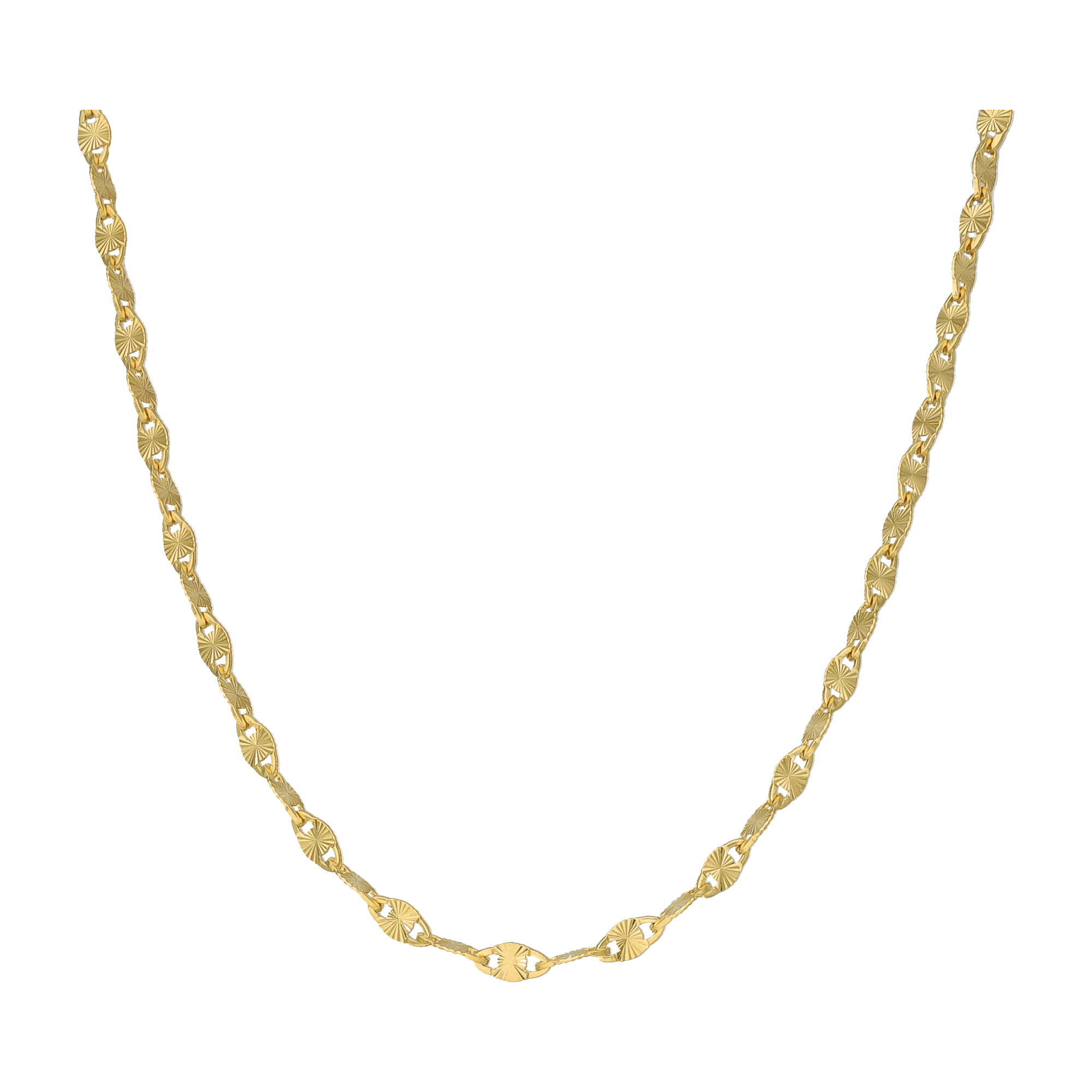 COD095GOLD Collier Chaîne Maille Torsadée Doré Finition Diamantée Scintillante 1