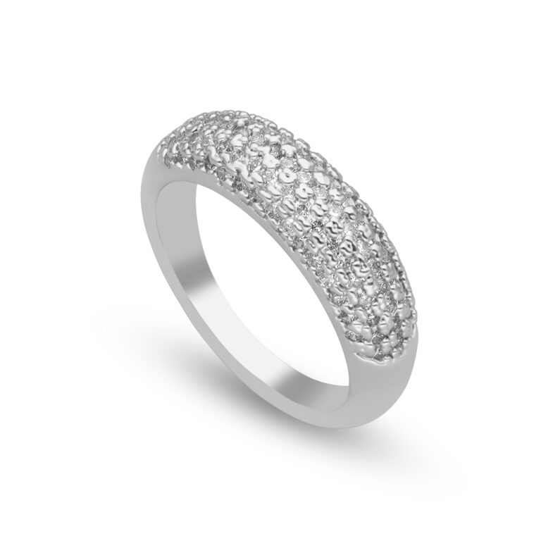 Bague Dorée Sertie De Strass - Bijou Occasion Brillant Et Chic