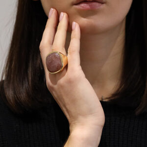 Bague à volume carrée en argent et pierre naturelle amazonite 5