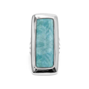Bague à volume en argent longue en pierre naturelle amazonite 3