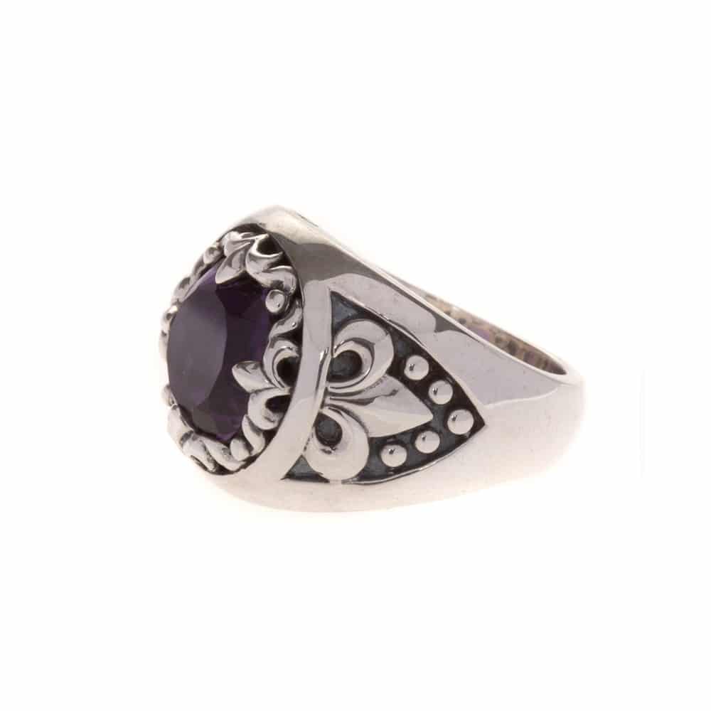 Ring silver color amethyst rock sacred union 3