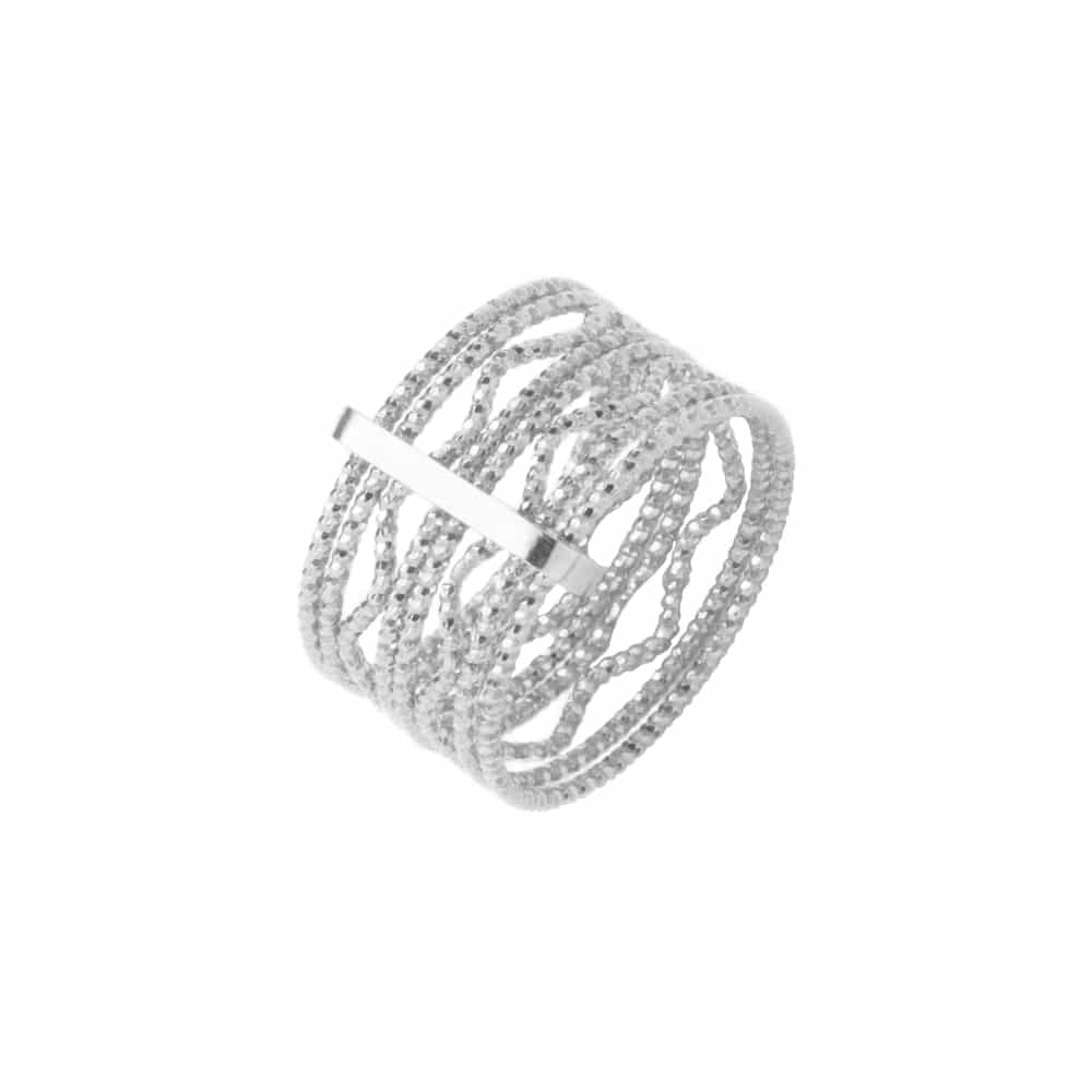 Silver ring wavy rings 1