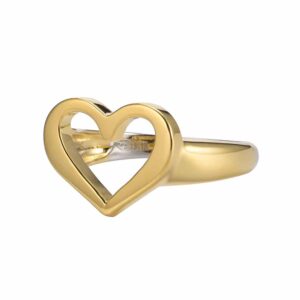 Bague argent doré cœur valentine 7
