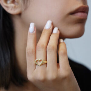 Bague argent doré cœur valentine 8