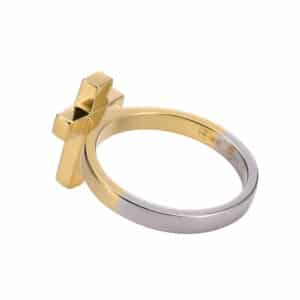 Bague argent doré croix marie 7