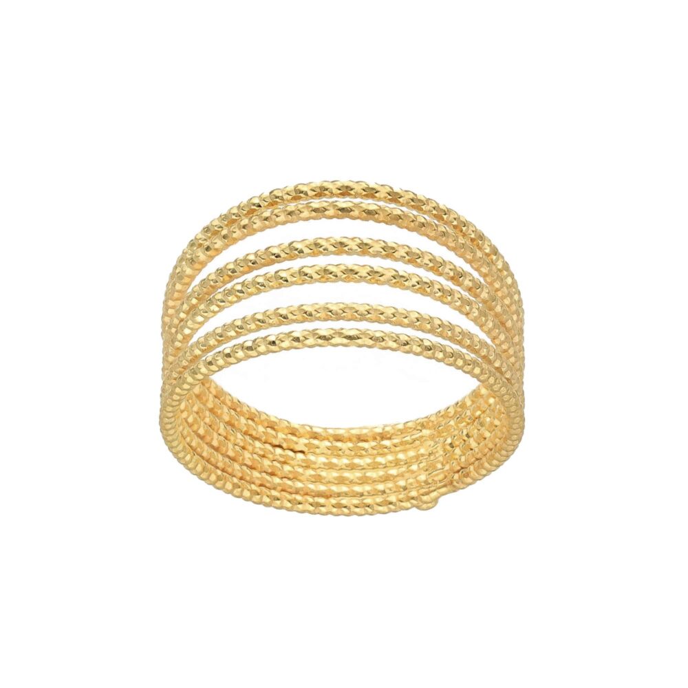 Gold-plated multi-ring diamond ring 1