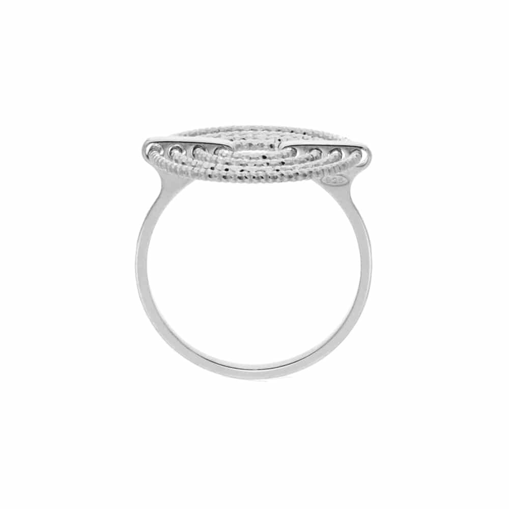 Circle diamond silver ring 5