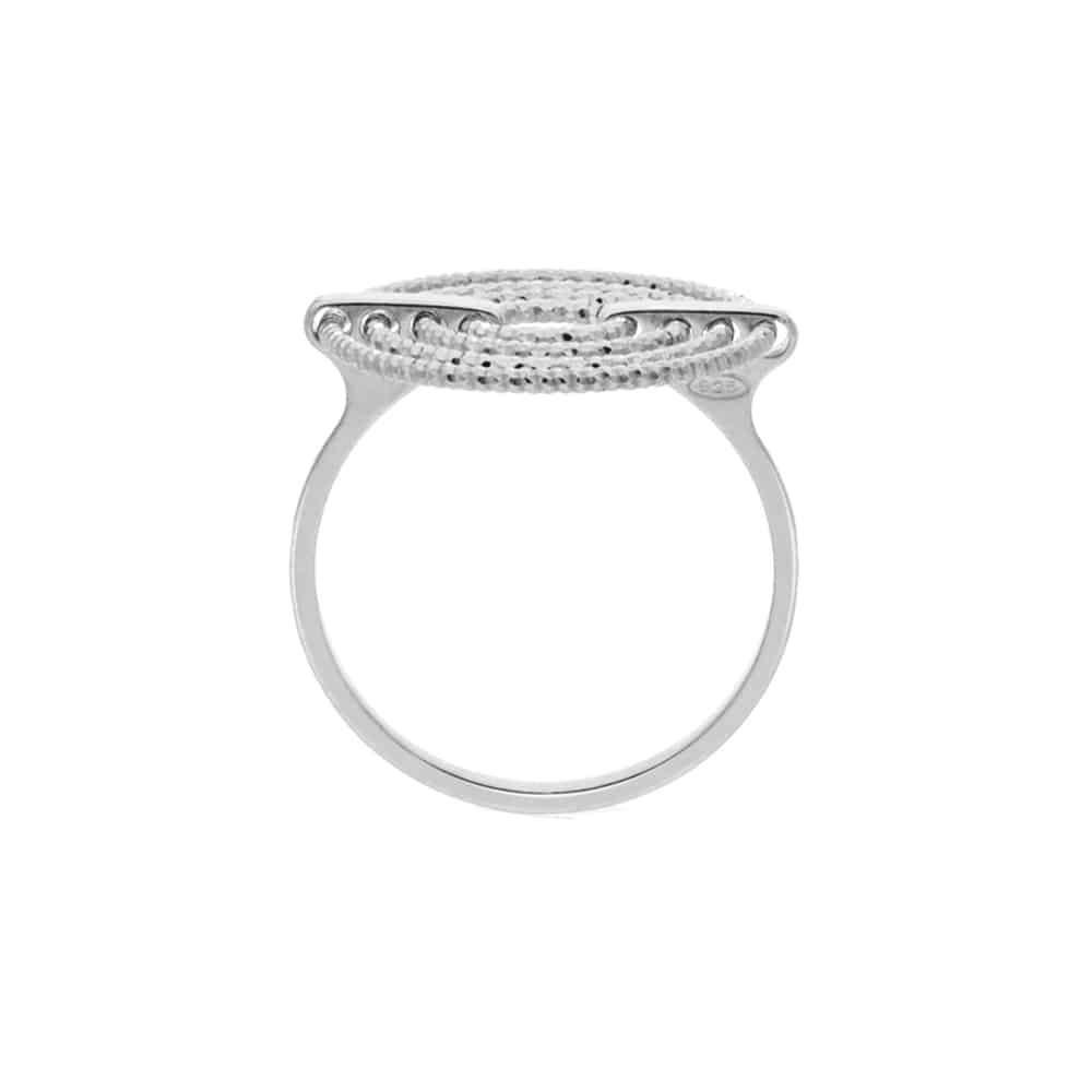 Circle diamond silver ring 3