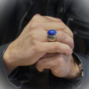 bague-argent-homme-lapis-asymetrique Bague argent homme lapis asymétrique 5