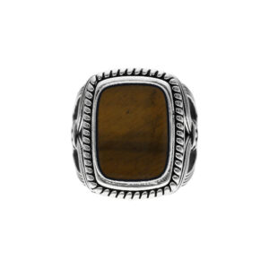 Bague argent homme temple pierre œil de tigre 4